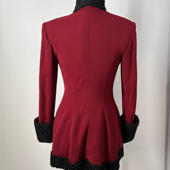 Vintage Women’s Ralph Lauren 90s Runway Jacket Wool Fur Military Officer Coat 8 - Picture 5 of 14